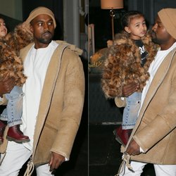 Kanye West, North West et Kim Kardashian pendant la Saint Valentin