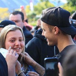 Justin Bieber avec ses fans en Australie
