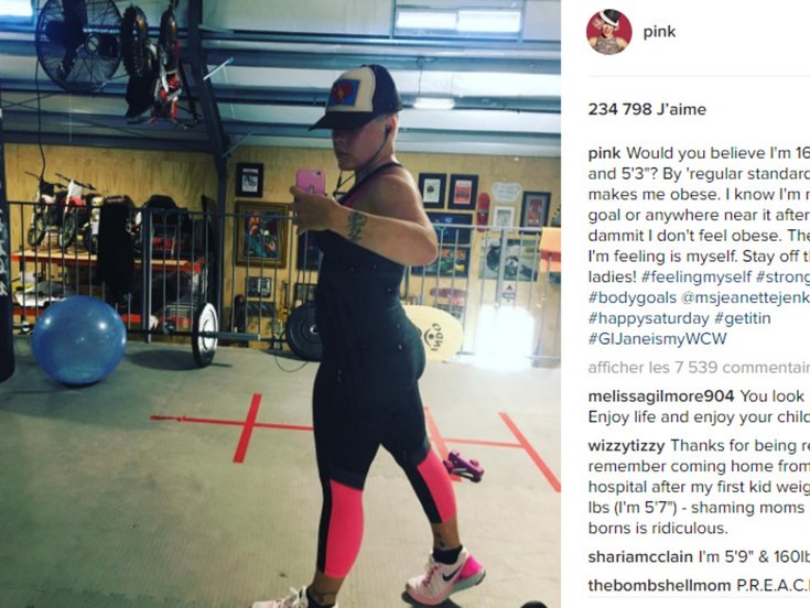 Pink à la salle de sport