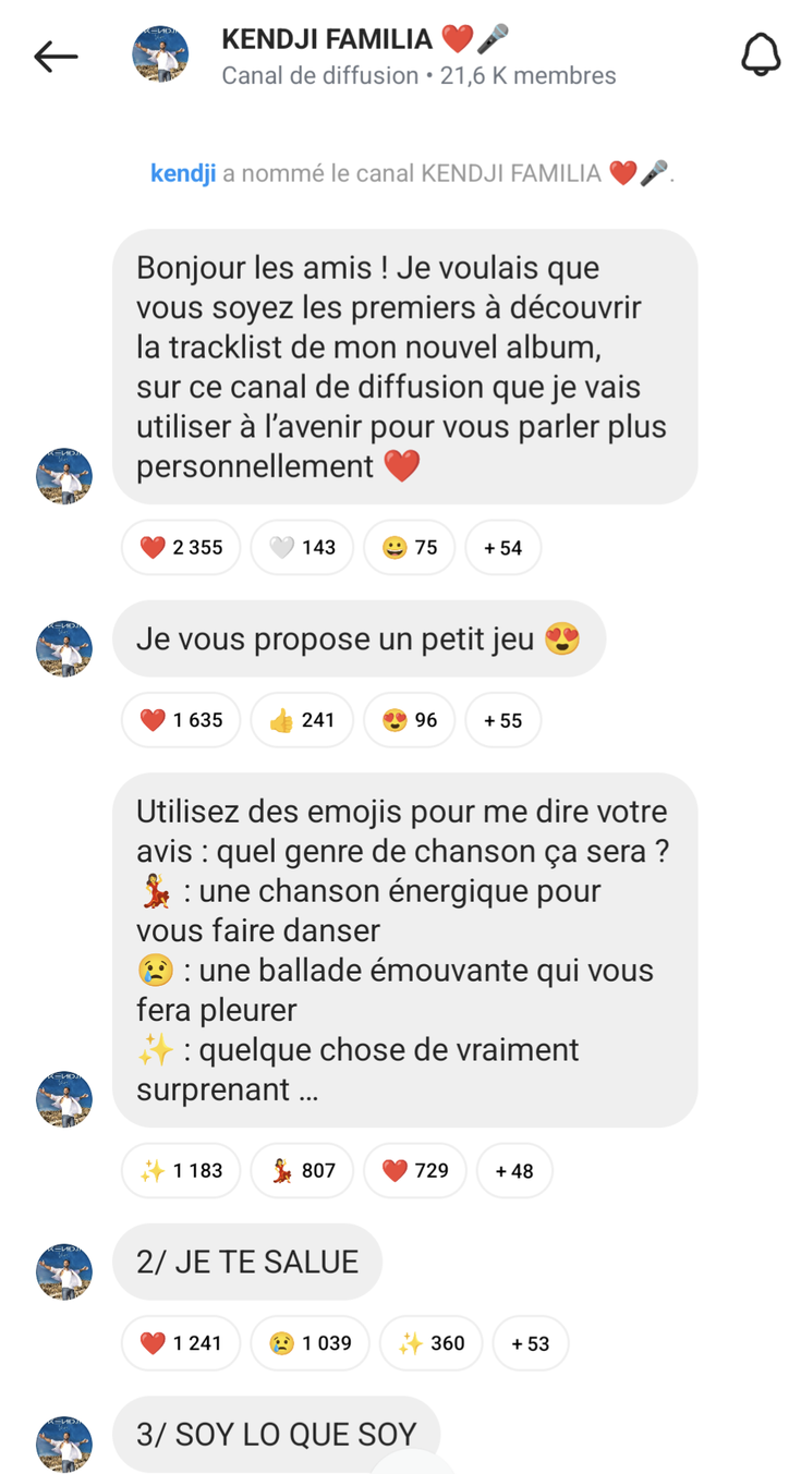 Capture du Canal instagram de Kendji Girac