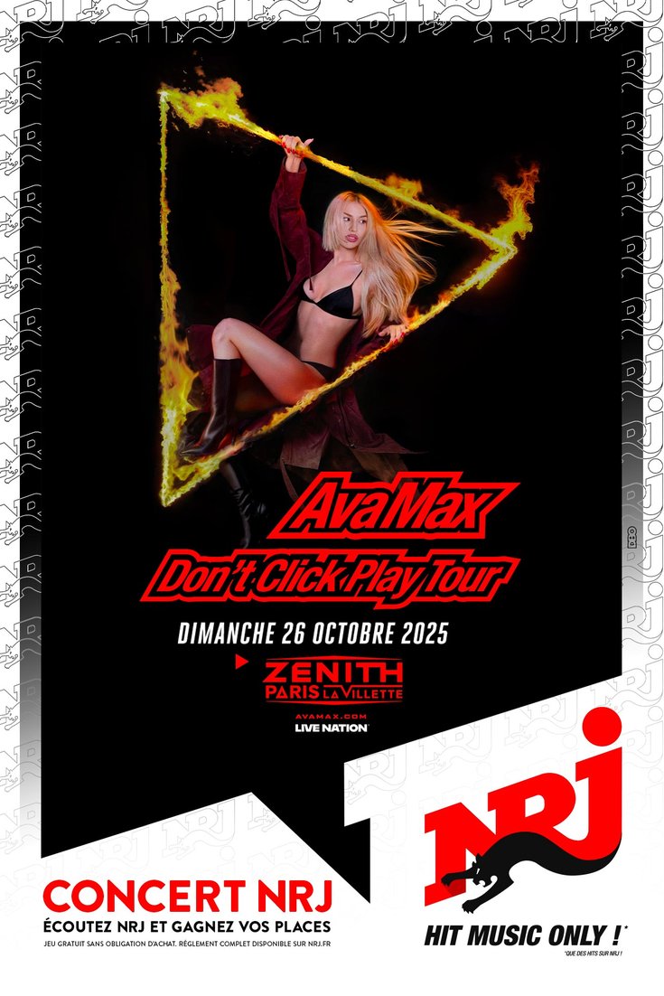 Ava Max en concert avec NRJ à Paris, 2025.