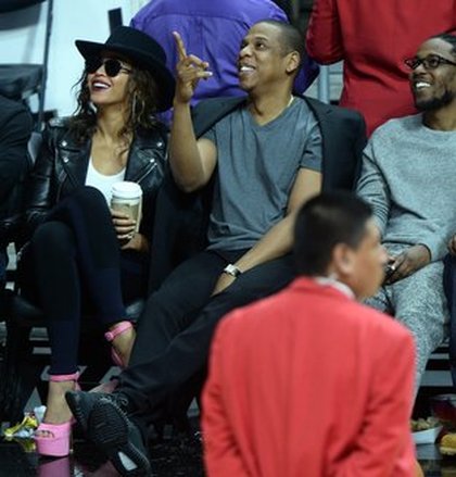 Beyoncé, Jay Z et Kendrick Lamar à un match de basket