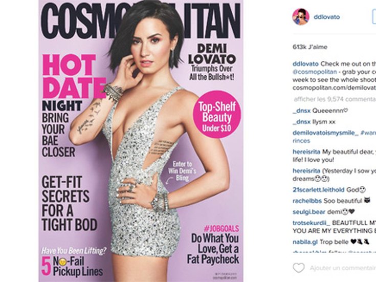 Demi Lovato en Une de Cosmopoiltan