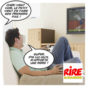 Le foot, le bébé, le papa et ... la bière !