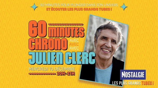 Mercredi 10 Décembre 20h-21h : 60 minutes chrono avec Julien Clerc