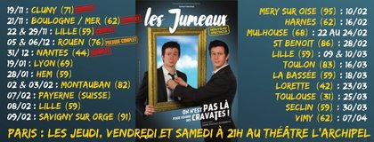 les Jumeaux Steeven et Christopher - on n'est pas là pour vendre des cravates - dates tournée - avec Rire & Chansons