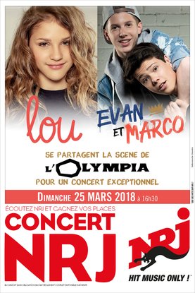 Lou, Evan et Marco à l'Olympia avec NRJ