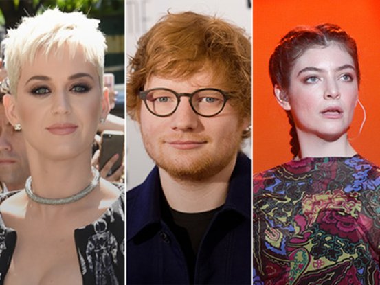Katy Perry, Ed Sheeran et Lorde
