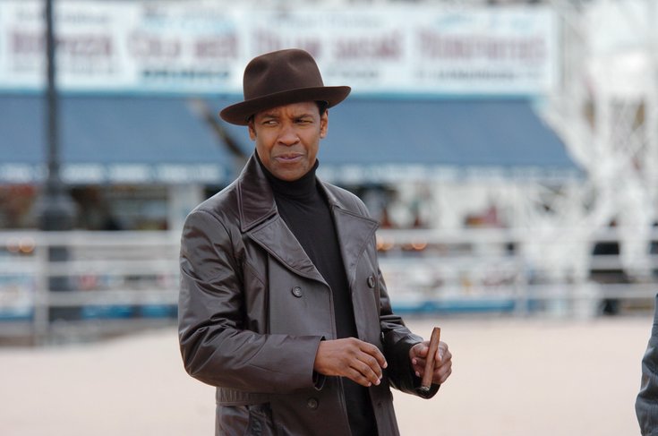 Denzel Washington sur le plateau de "American Gangster"
