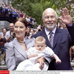 Céline Dion, René Angelil et leur premier fils René-Charles 