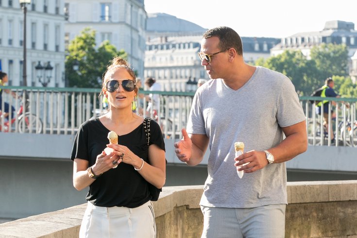 Jennifer Lopez et Alex Rodriguez à Paris