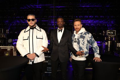 DJ Snake, Ahmed Sylla et David Guetta - Backstage NRJ Music Awards Paris Edition