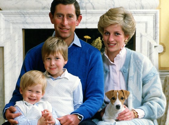Le Prince Charles, la Princesse Diana, William et Harry