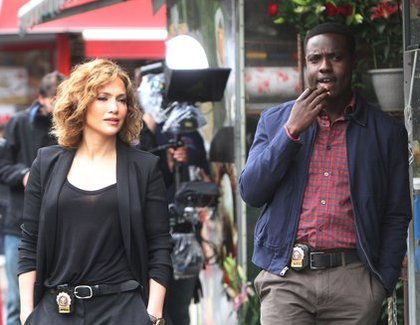 Jennifer Lopez sur le tournage de "Shade of Blue"