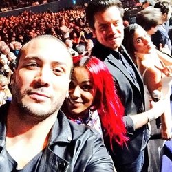 Merwan Rim: @shymofficiel @BriceConrad @Maude_Official ... #Sidaction #PalaisDesSports #Paris #KissAndLove @ObispoPascal