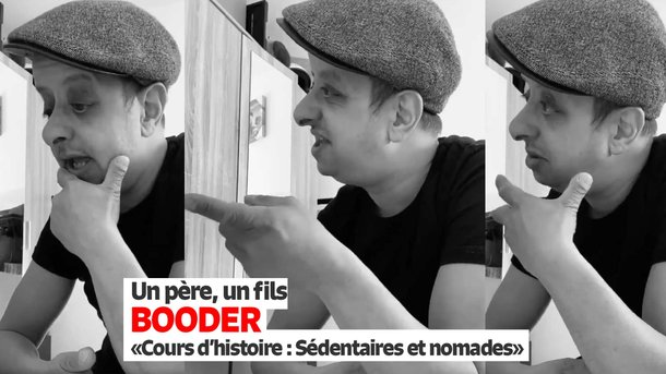 Booder - Un père, un fils - Histoire : sédentaires et nomades - "C'était en 1400 avant Jules César.. JC !"