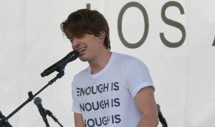 Charlie Puth attending the " March For Our Lives" in downtown Lo
