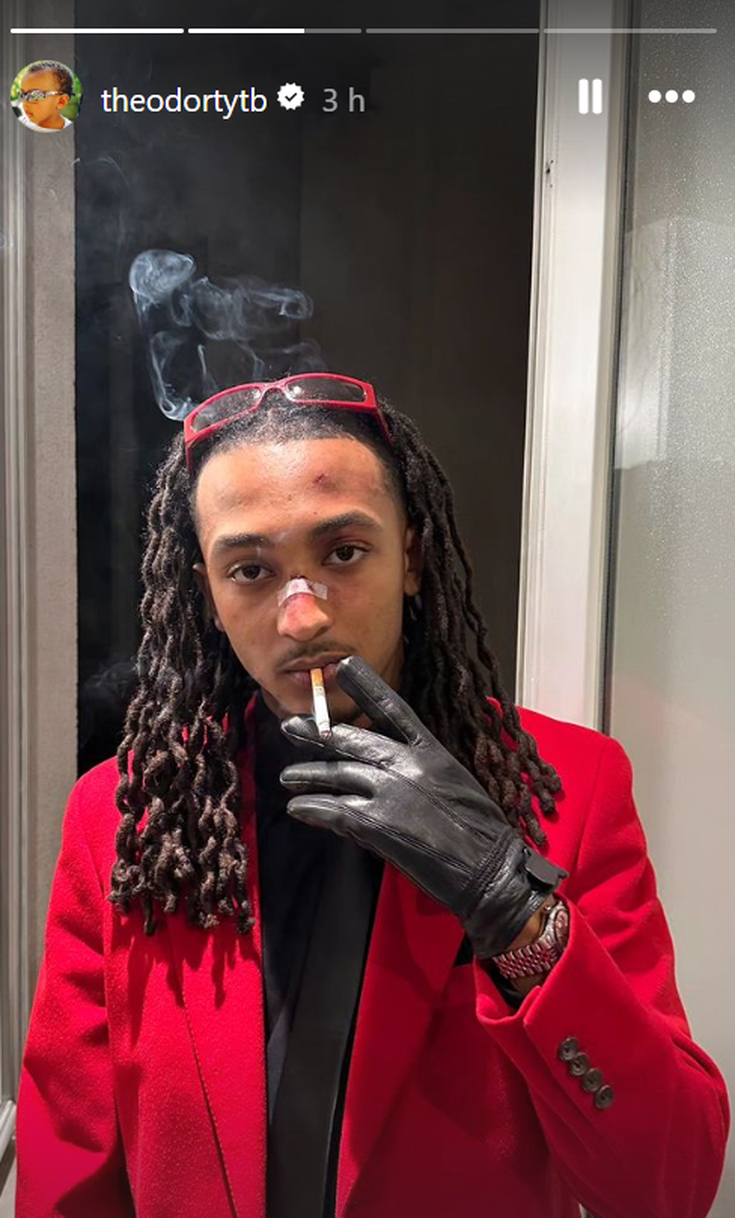 Theodort déguisé en The Weeknd pour Halloween