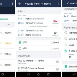 L'application Trainline sur smartphone