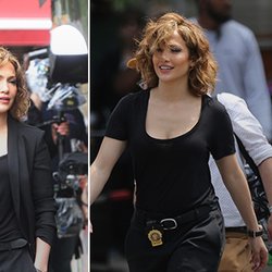 Jennifer Lopez sur le tournage de "Shade of Blue"