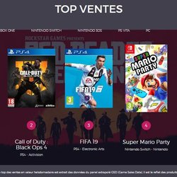 Top 5 des ventes de jeux vidéo en France - semaine 45
