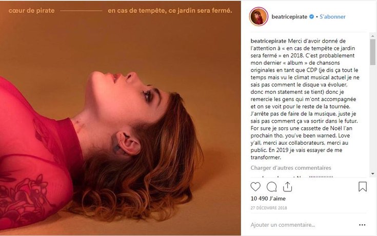 Cœur de Pirate annonce une nouvelle chanson pour l’été