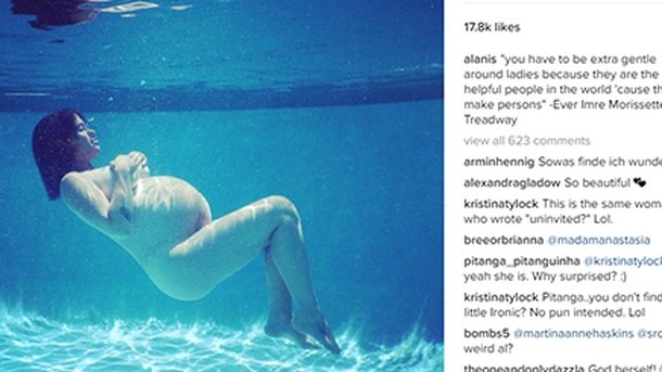 Alanis Morissette nue dans une piscine, Rihanna gâte des fans…
