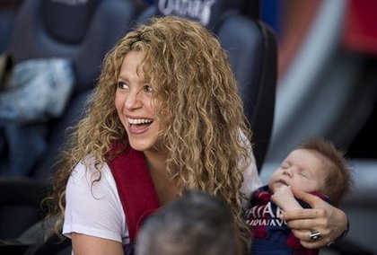 Shakira et Sasha à un match de Barcelone 