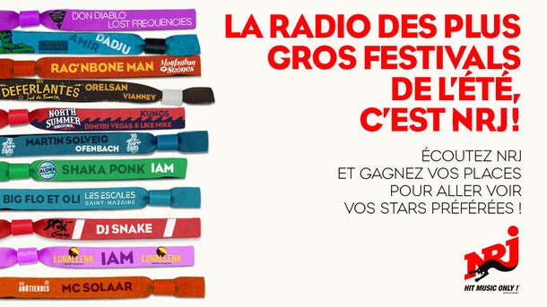 La radio des plus gros festivals de l'été, c'est NRJ !