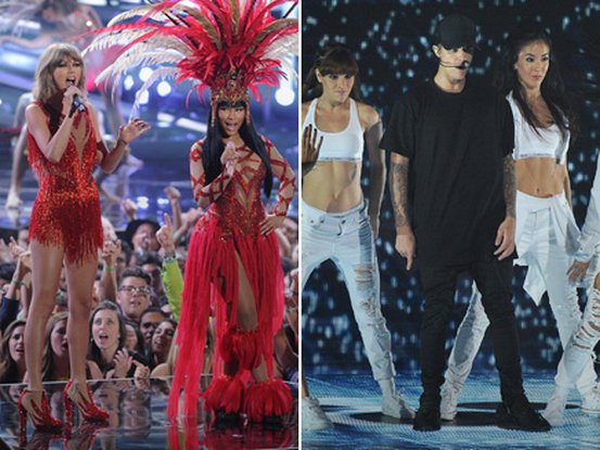 Taylor Swift, Nicki Minaj et Justin Bieber
