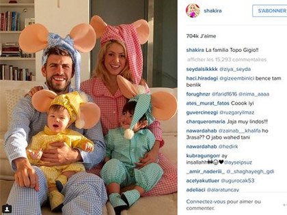 Shakira en famille pour Halloween