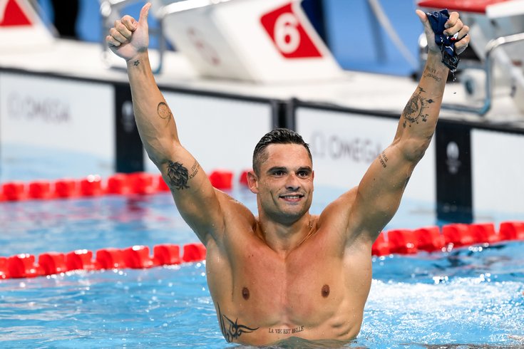 Florent Manaudou aux JO de Paris 2024 à La Defense Arena de Paris, 2 août 2024