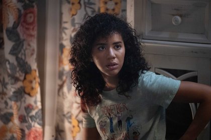 Jasmin Savoy Brown (Mindy) sur le tournage de "Scream"