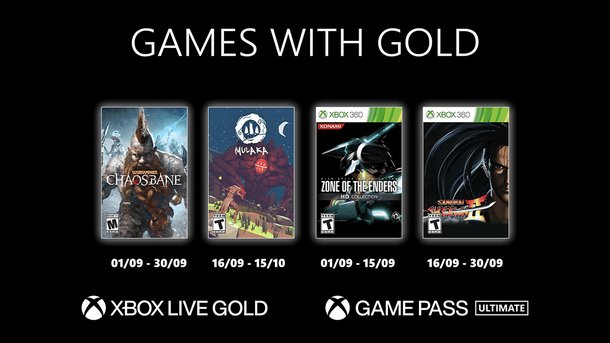 Games with Gold : la liste des jeux Xbox offerts en septembre 2021