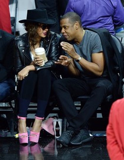 Beyoncé, Jay Z et Kendrick Lamar à un match de basket