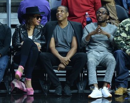 Beyoncé, Jay Z et Kendrick Lamar à un match de basket