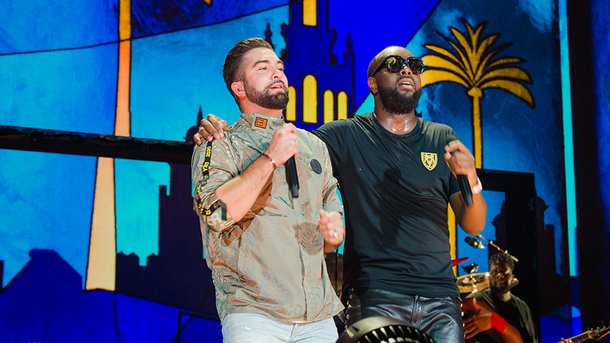 Gims et Kendji Girac sur le tournage du clip de «Dernier métro»