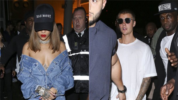 Rihanna : maxi décolleté pour une soirée avec Justin Bieber!
