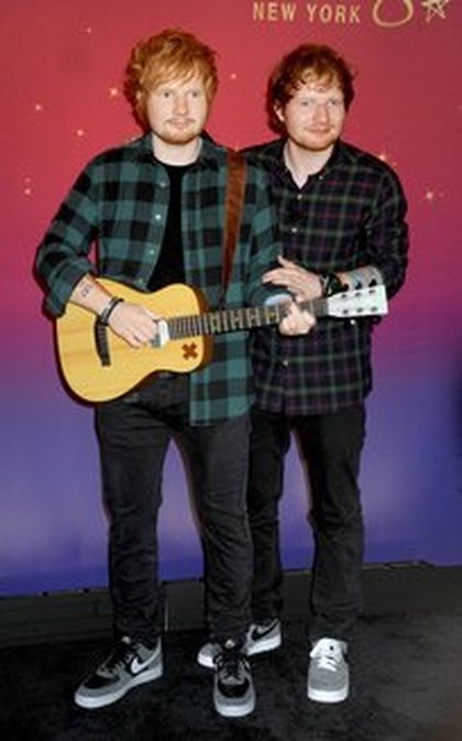 Ed Sheeran et sa statue de cire @ Madame Tussaud NY
