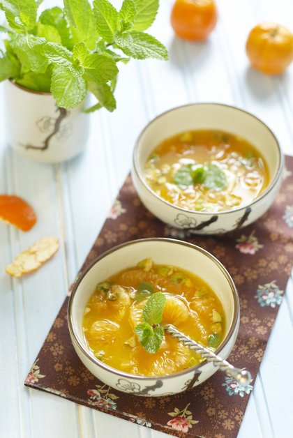 La clémentine en soupe, au miel et au romarin pour un savoureux mélange acidulé