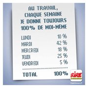 Blague : au travail je donne toujours 100% de moi-même