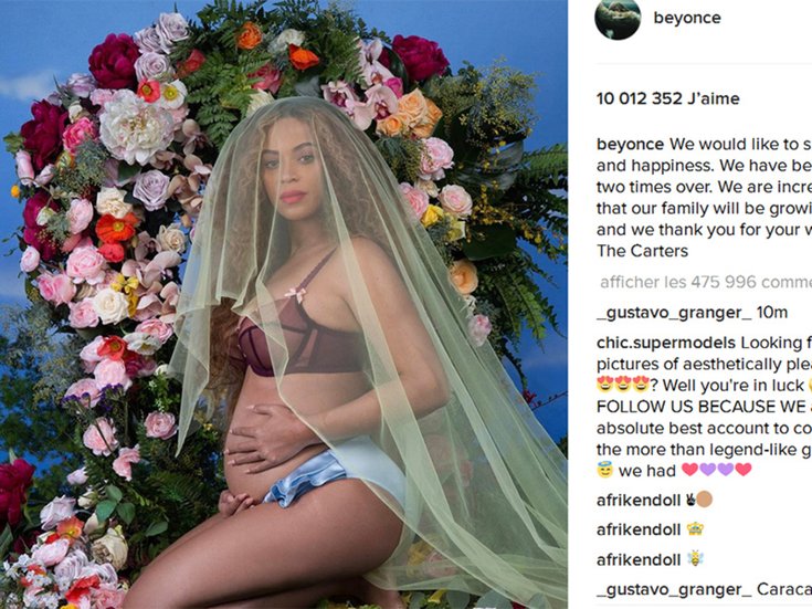 Beyoncé annonce sa grossesse sur Instagram