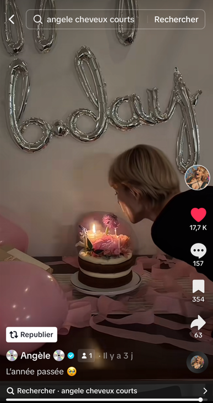 Capture d'écran TikTok d'Angèle
