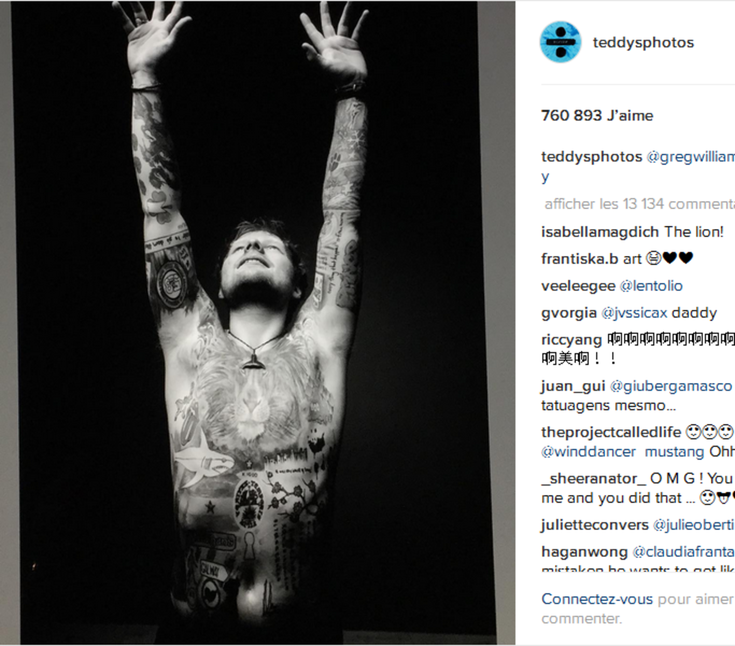 Ed Sheeran torse nu