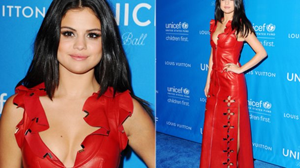 Selena Gomez sort le grand jeu avec une robe en cuir rouge!