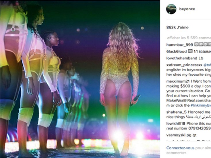 Beyoncé sur la scène du "Formation World Tour"