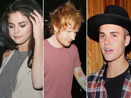 Selena Gomez, Ed Sheeran et Justin Bieber