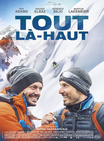 Tout là-haut avec Kev Adams et Vincent Elbaz Un film de Serge Hazanavicius affiche 