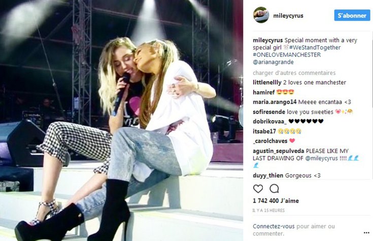 Miley Cyrus et Ariana Grande ont ému les internautes
