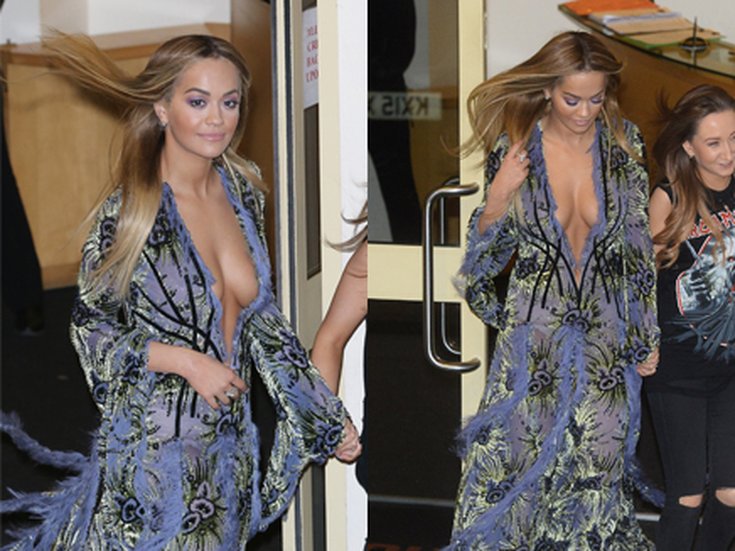 Rita Ora à la sortie de l'émission X Factor